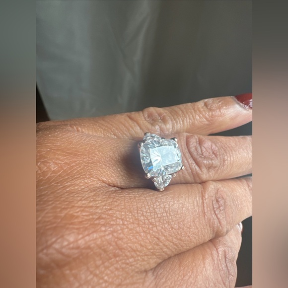 Engagement Wedding Ring Crystal Diamond band Rose Gold cocktail unique - Picture 12 of 14